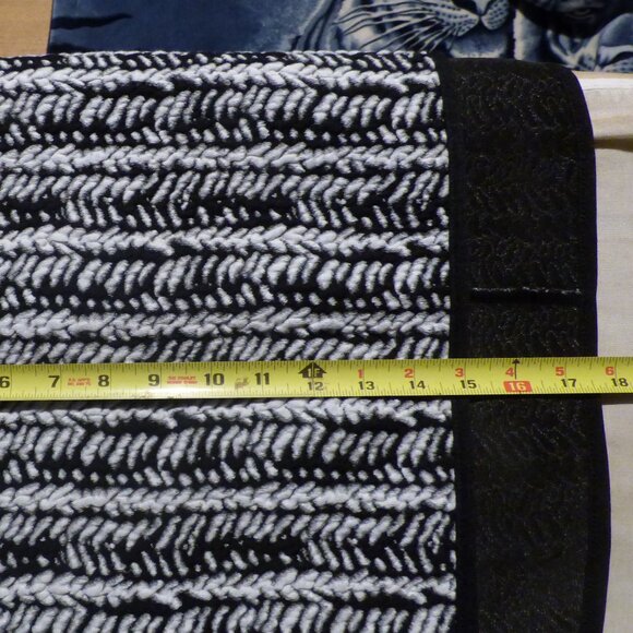 TONIA DEBELLIS FITTED BLACK & WHITE MINI SKIRT L SKI SNOW VACATION WINTER - Picture 7 of 8